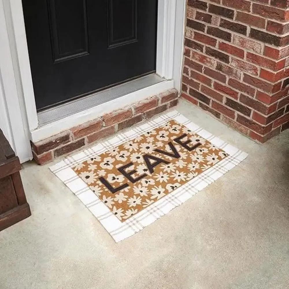 Leave Floral Rug | Skid-Resistant Backing Mat | Indoor/Outdoor 30
